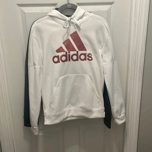 NWT Adidas hoodie pink sparkle logo